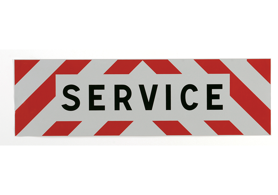 Adhesive XL sign for SERVICE (visible at 100 meters)